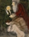 Abraham e Isaac camino al lugar del Sacrificio contemporáneo Marc Chagall